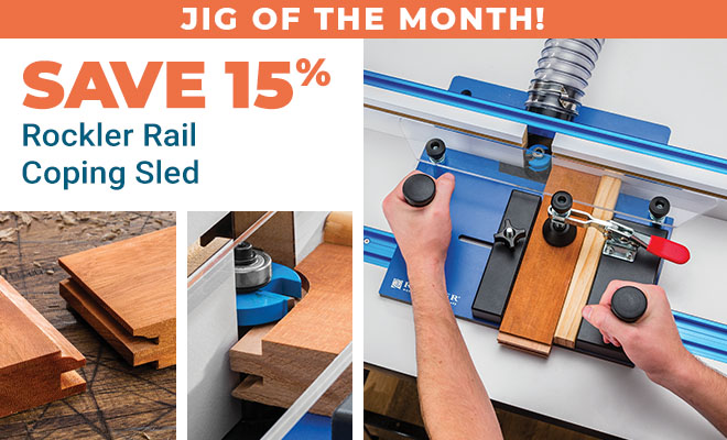 Save 15% on Rockler Rail Coping Sled