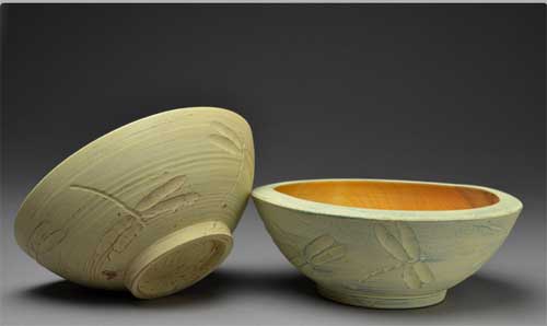 393TWDragonflyCarvedBowl