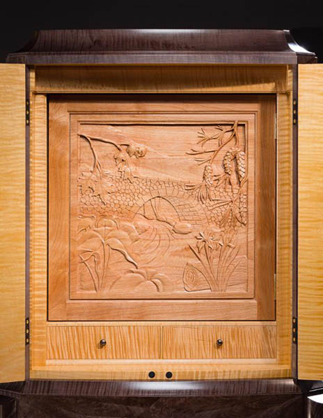 444TWAcadiaCabinetWildflowerCarvings