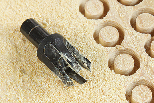 Hole plug cutting attachment for drill press