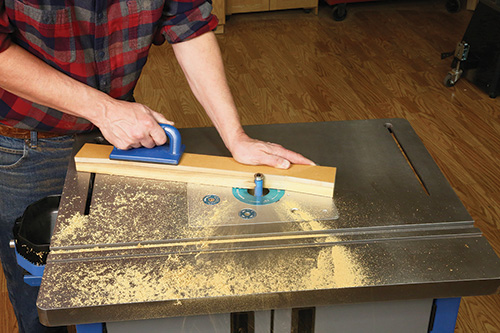 Using Adirondack chair template to shape parts on router