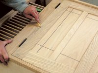 Marking entertainment center door panel stile