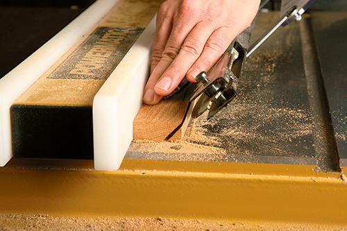 Cutting miter for nightstand leg joinery