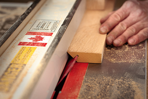 Cutting spline in Arts and Crafts blanket chest post
