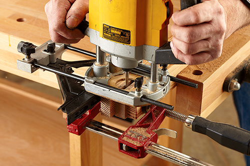 Routing mortise in blanket chest with a plunge base