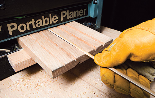 Planing jig for making cuts to bamboo pieces