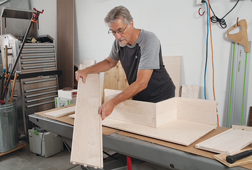 Preparing to glue up vanity drawer front