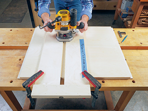 Routing dado in battery cabinet side panel
