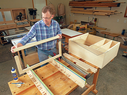 Test fitting tool cabinet door joinery