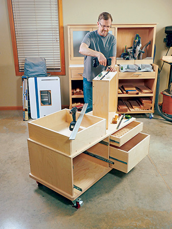 Installing drawer slide components on drawer framework