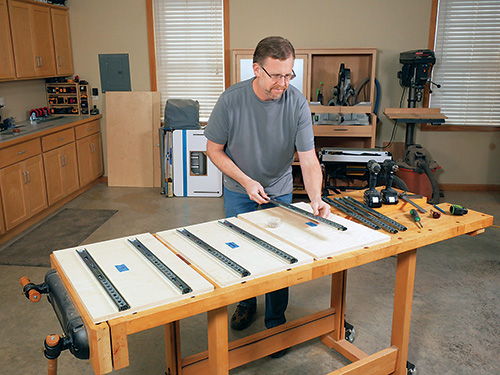 Pre-installing drawer slides in tool cart