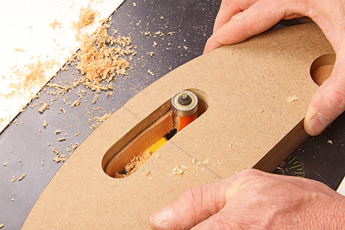 Cutting tray handles with router bit