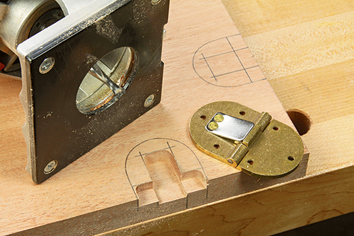 Comparing hinge size to cut recess