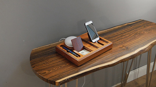 CNC Desk Caddy with storage area opened