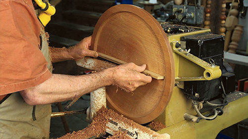 Checking flatness of candlestand tabletop