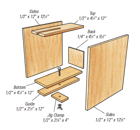 Drawing of parts for making lathe dovetailing jig