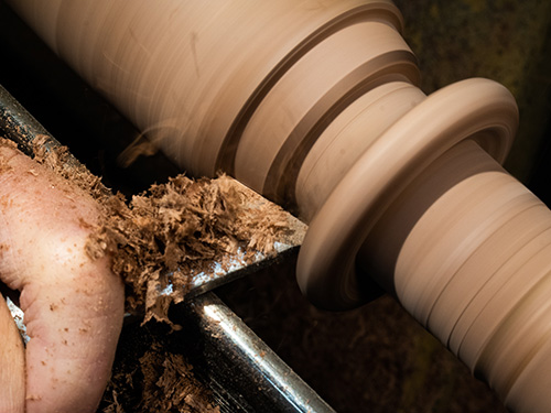 Testing ring cut on scrap turning blank