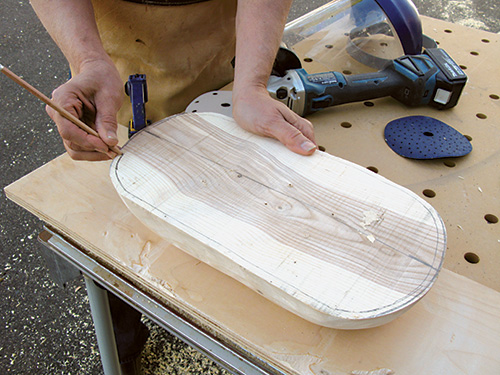 Drawing out dough bowl lip on blank