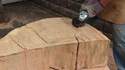 Planing cottonwood tabletop with Arbortech handheld plane