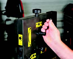 All of the saw’s controls and adjustments are very well-labeled.