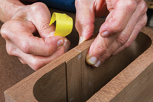 Taping drawer slide into box
