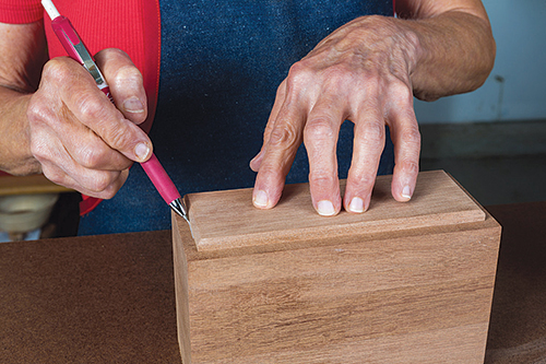 Marking drawer front for caddy box