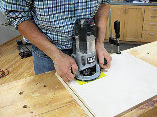 Routing mounting space for wireless charger with template