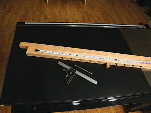 Marking out center section of kennel rail blanks