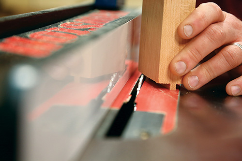 Checking height of rail tenon against dado stack