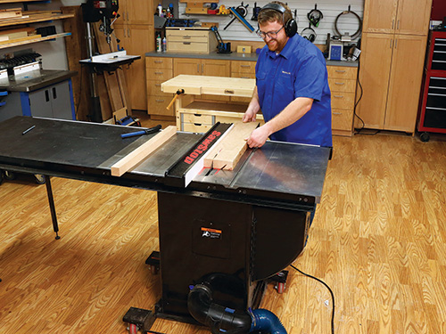 Cutting lumber into smaller parts for stiles