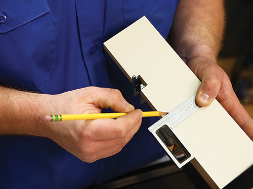 Marking notch location for half lap jig