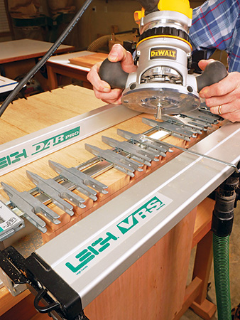 Routing through dovetails using a Leigh dovetail jig