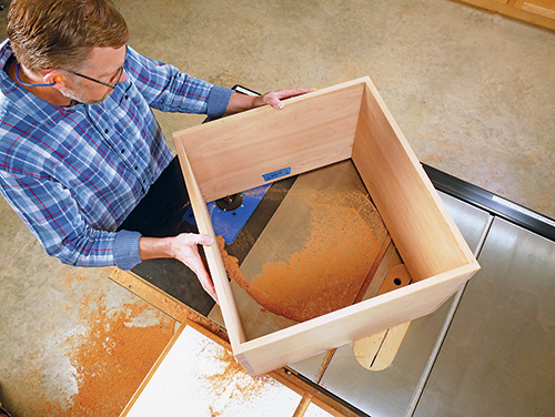 Routing groove for back panel installation in wine cabinet