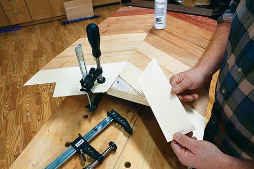 Adding end pieces to chevron pattern