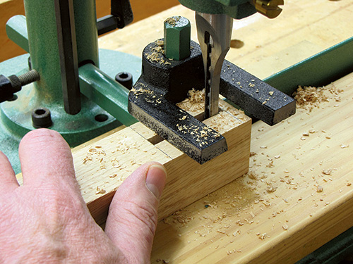 Cleaning up mortise hole cut by mortising machine