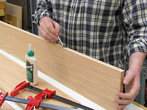 Gluing up panels for building tabletop