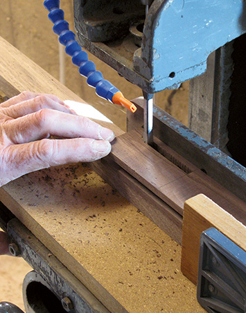 Making inside cuts for bookcase project with mortising machine