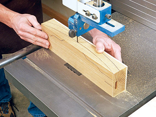 Using band saw to cut cloud lift dining chair back rails