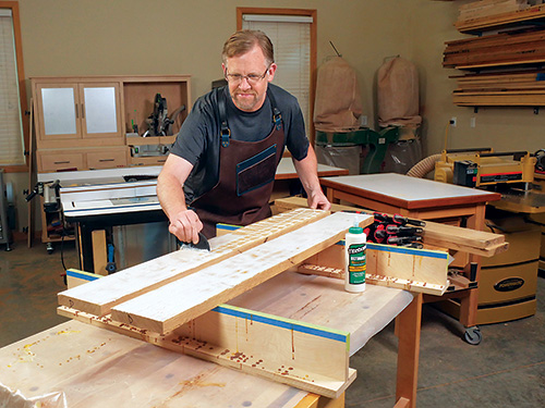 Gluing up cloud lift dining chair leg blanks