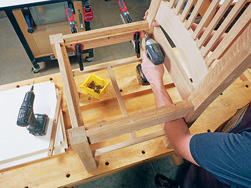 Installing seatboard into base of cloud lift dining chair