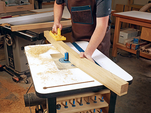 Raising bit height to route taller back leg wood