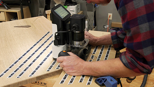 Cutting section in tabletop for inlay installation with Shaper Origin