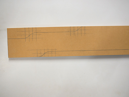 Marked up cardboard template