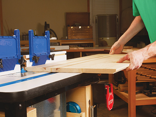 Routing drop-leaf table edges for rule joint