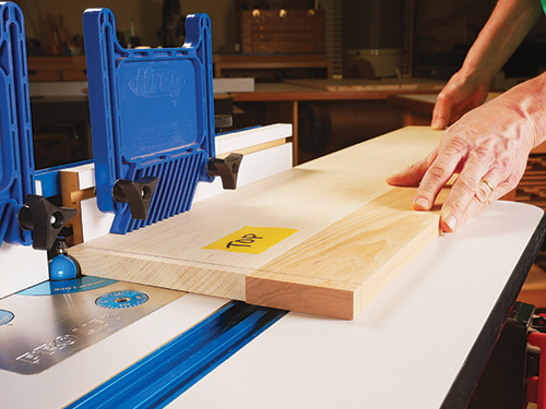 Routing rule joint into drop-leaf table leaf