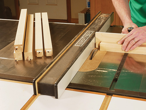 Cutting leg tenons for drop-leaf table on table saw