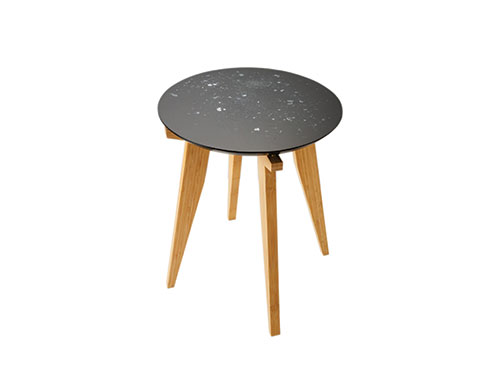 Black and silver tabletop made with resin