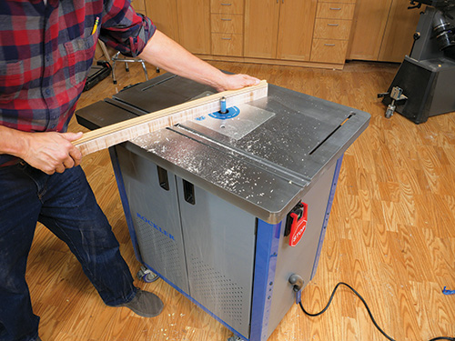 Routing down table leg with guide template