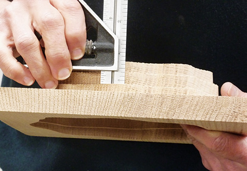 Checking the angle on a test spiral cut