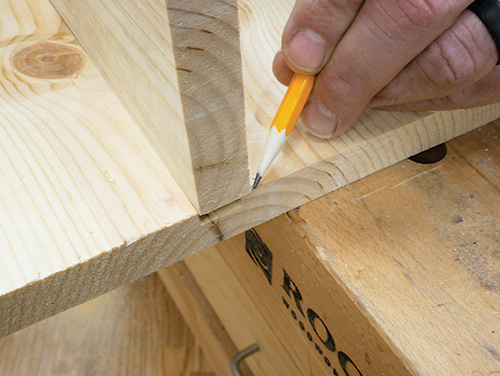 Marking shelf width to make further router cuts in base